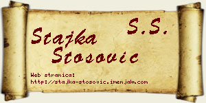 Stajka Stošović vizit kartica